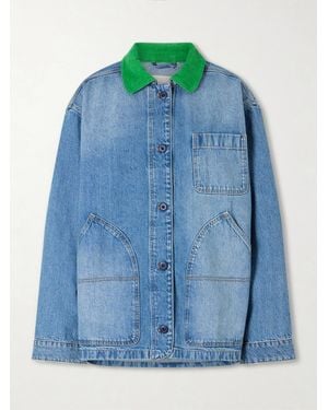 Doen Pascual Corduroy-Trimmed Denim Jacket - Blue