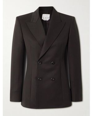 Sa Su Phi Wool Double-Breasted Blazer - Black