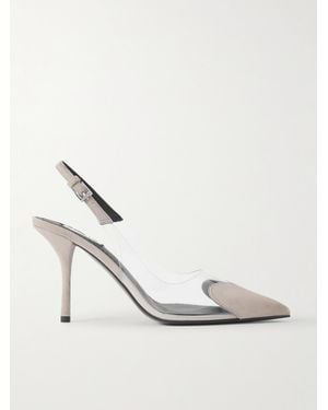 Alaïa Le Cœur 90 Slingback-Pumps Aus Veloursleder Und Pvc - Weiß