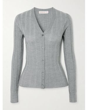 &Daughter Ribbed Wool Cardigan - Grey