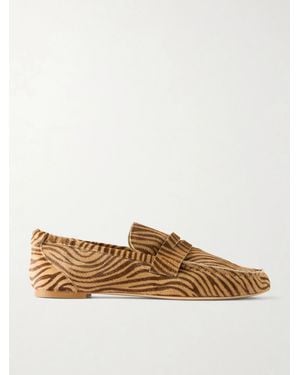 Jamie Haller Zebra-Print Calf Hair Penny Loafers - Brown