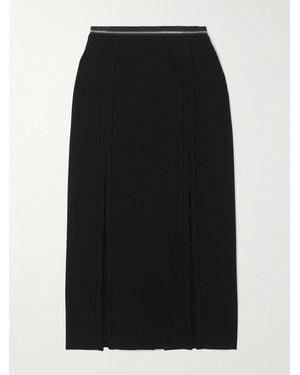 Helmut Lang Zip-detailed Stretch-ponte Midi Skirt - Black