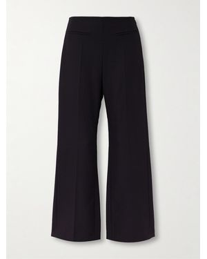 Carven Grain De Poudre Wool Flared Trousers - Blue