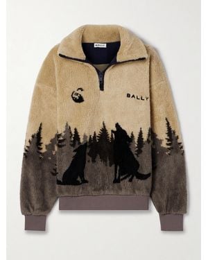 Bally Printed Fleece Half-Zip Jacket - Black
