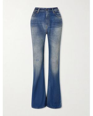 Acne Studios Distressed High-Rise Flared Jeans - Blue