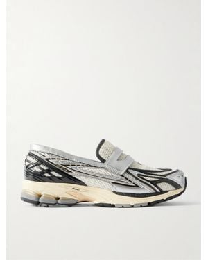 New Balance 1906L Rubber-Trimmed Leather And Mesh Slip-On Trainers - Grey