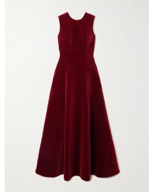 Emilia Wickstead Nodin Cotton-Velvet Gown - Red