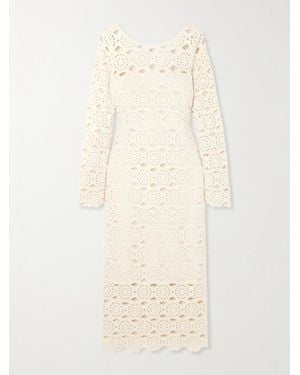 Cara Cara Marsielle Crocheted Cotton Midi Dress - Natural