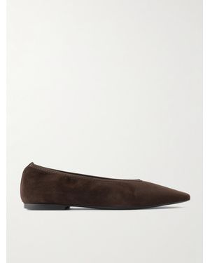 TOTEME Minimalist Suede Ballet Flats - Brown
