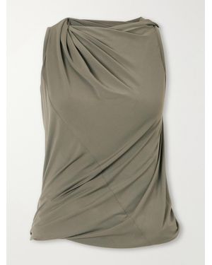 Rick Owens Luna Draped Crepe-Jersey Tank - Green