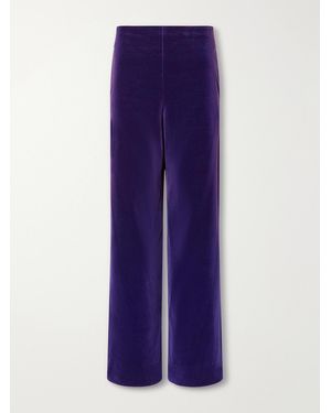 Colleen Allen Velvet Cotton-Velvet Wide-Leg Trousers - Purple