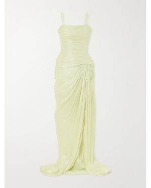 Marmar Halim Draped Georgette Gown - White