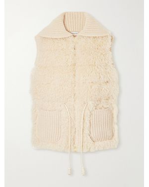 Moncler Teddy Wool And Cashmere-Blend Plush Down Vest - Natural