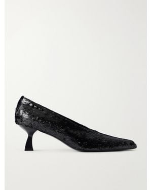 NODALETO Dona 50 Coated Velvet Pumps - Black