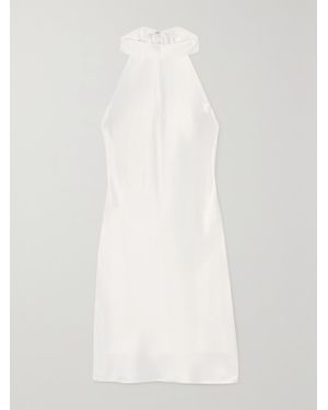 Galvan London Satin Halterneck Mini Dress - White