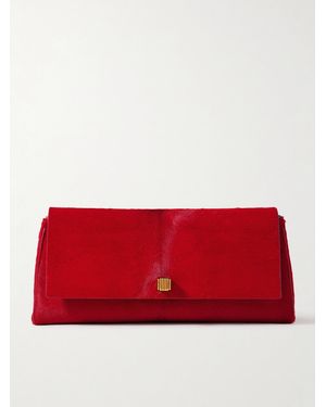 KHAITE Audrey Calf Hair Clutch - Red