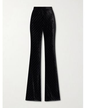 Gucci Devoré-Velvet Pants - Schwarz