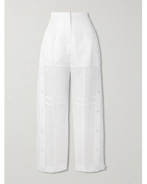 Jil Sander Paneled Cotton-Voile Wide-Leg Pants - White