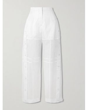 Jil Sander Panelled Cotton-Voile Wide-Leg Trousers - White