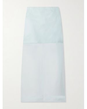 Zimmermann Crush Layered Silk-Organza Midi Skirt - Blue