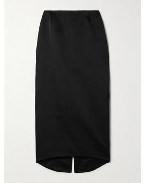 Wiederhoeft Recycled Duchesse-Satin Midi Skirt - Black