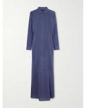Nili Lotan Mina Cotton-Voile Midi Dress - Blue