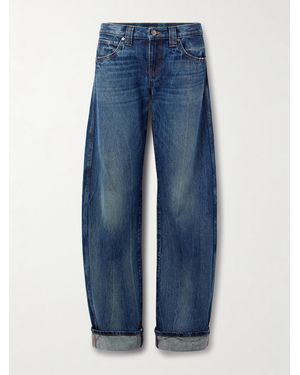 KHAITE Karo Mid-Rise Barrel-Leg Jeans - Blue