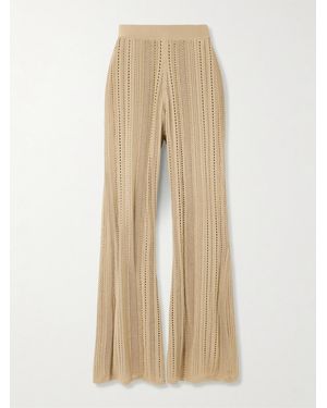 By Malene Birger Kiraz Pointelle-Knit Cotton-Blend Wide-Leg Trousers - Natural
