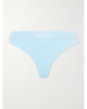Tom Ford Stretch-Modal Jersey Thong - Blue