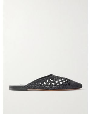Emme Parsons Woven Raffia Mules - White