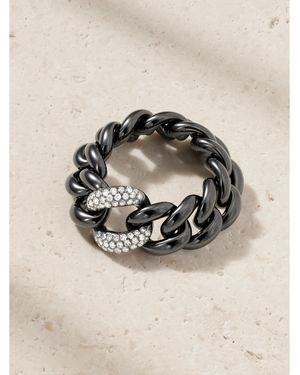 SHAY 18-Karat Blackened, Ceramic And Diamond Ring - Natural