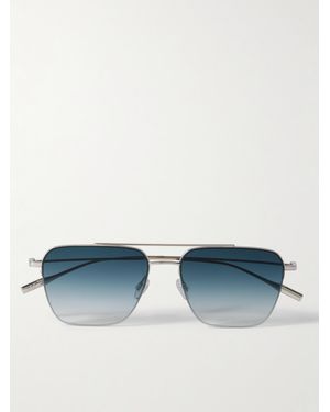 Barton Perreira Armstrong Aviator-Style-Tone Titanium Sunglasses - Blue