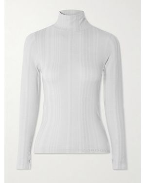 CORDOVA Sol Ribbed Stretch-Jersey Turtleneck Top - White