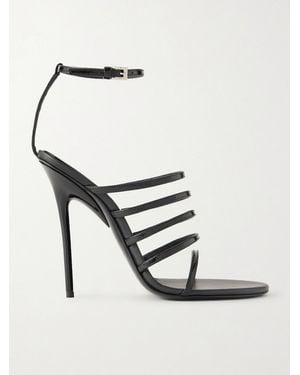 Alaïa 110 Patent-Leather Sandals - Weiß