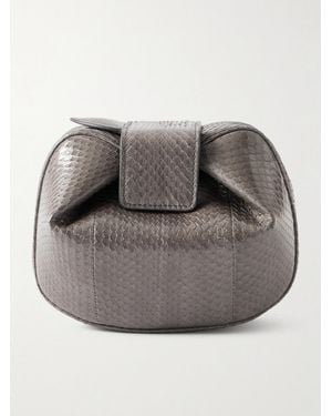 Gabriela Hearst Pochette En Cuir Effet Serpent Soft Demi - Gris