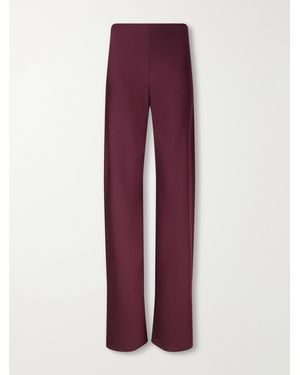 Veronica Beard Braddock Satin Wide-Leg Pants - Purple