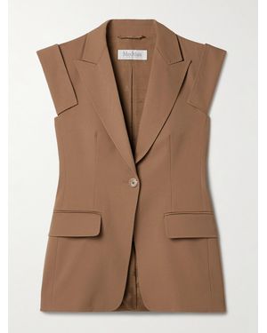 Max Mara Weste Aus Woll-Twill - Braun