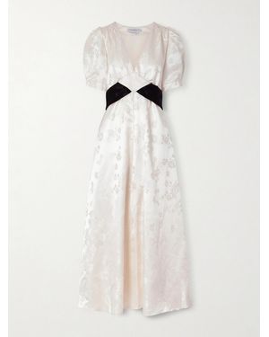 Gabriela Hearst Larkin Belted Floral-Jacquard Silk-Satin Maxi Dress - Natural