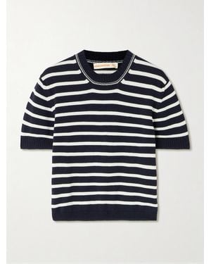 &Daughter Shona Striped Organic Cotton Top - Blue