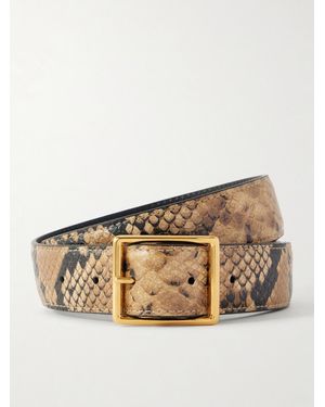 Nili Lotan Gabriele Snake-Effect Leather Belt - Natural