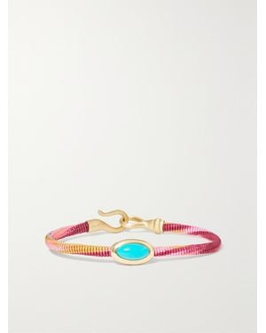 Ole Lynggaard Copenhagen Life Armband Mit Details Aus 18 Karat, Türkis Und Kordel - Blau
