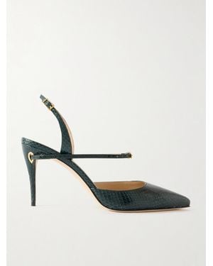 Jennifer Chamandi Vittorio 85 Elaphe Slingback Pumps - White