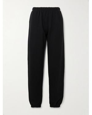 ÉTERNE Cotton And Modal-Blend Jersey Tapered Track Pants - Schwarz
