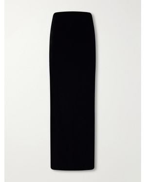 Valentino Garavani Sable Draped Velvet Maxi Skirt - Black
