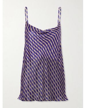 Dries Van Noten Draped Striped Devoré-Satin Camisole - Purple