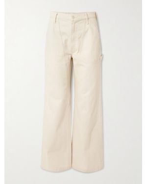 Mother The Chisel Sneak High-Rise Straight-Leg Jeans - Natural