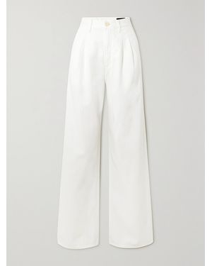 Goldsign Net Sustain The Edgar Pleated High-Rise Wide-Leg Organic Jeans - White