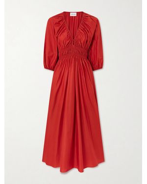 Matteau Shirred Organic Cotton-Poplin Maxi Dress
