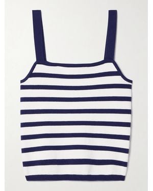 La Ligne Striped Cotton-Blend Tank - Blue