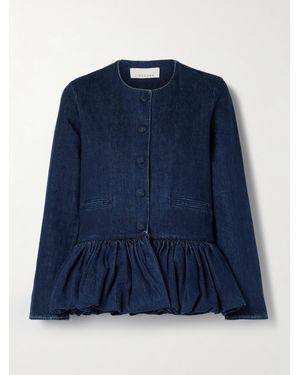 LIBEROWE Denim Peplum Jacket - Blue